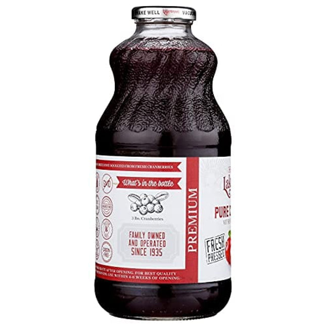Lakewood PURE Cranberry Juice, 32-Ounce Bottles (Pack of 6)