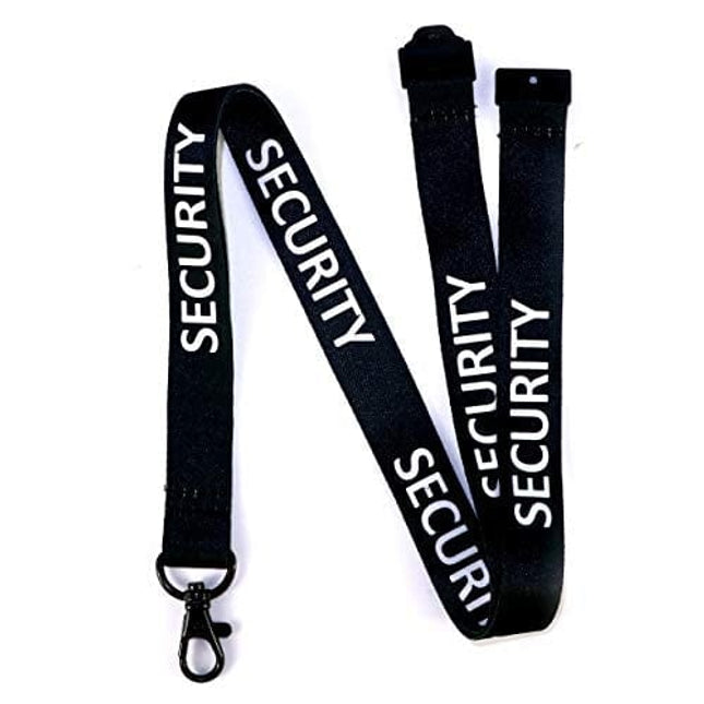 Security Lanyard with Safety Breakaway and Metal Clasp - ID Holder for Officer Bouncer Guard Staff Men Women - ID Badge Holder for Campus Event Concert Party Birthday (Black 1 Lanyard)