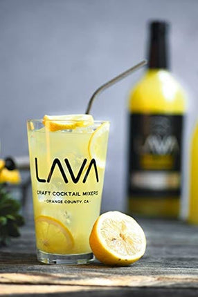 LAVA Premium Skinny Ginger Lemonade Vodka Cocktail Mix made with Sicilian Lemon Juice, Candied Ginger Puree (Skinny Ginger Lemonade Mixer, 1 Bottle (33.8 Ounces))