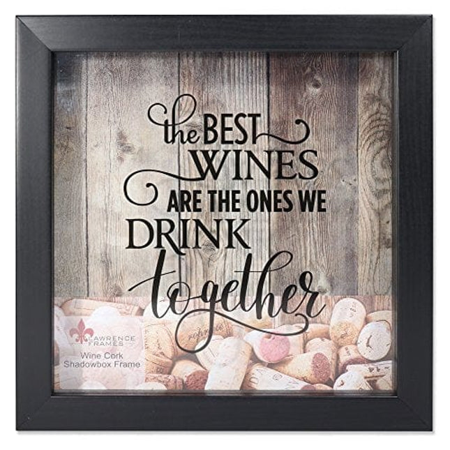 Lawrence Frames 164010 Black 10x10 Shadow Box Wine Cork Holder