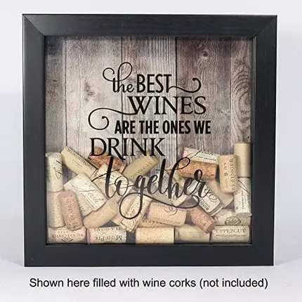 Lawrence Frames 164010 Black 10x10 Shadow Box Wine Cork Holder