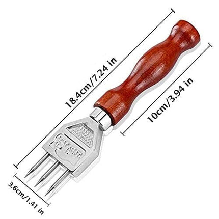 Ice Pick Stainless Steel with Safety Wooden Handle for Kitchen Tool, Bartender, Restaurant, Picnics, Camping, Japanese Style Ice Crushers for Home Use, Ideal for Bars and Families, 7.24 Inch (3 Spike)