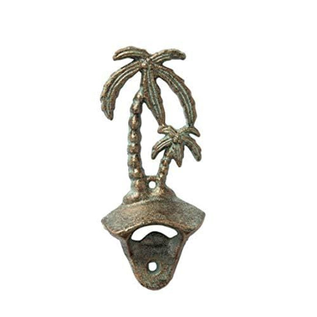 Wall Mounted Palm Tree Bottle Opener Green Veritas Cast Iron Mounting Hardware Included 6723