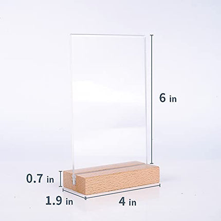 Lcnylfjs Acrylic Sign Holder 4 x 6 - Acrylic T Shape Table Top Display Stand, Double Sided, Bottom Load, Portrait Style Menu Ad Frame. Perfect for Restaurants, Promotions, Photo Frames,Office(3 Pack)