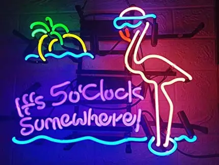 LDGJ Neon Signs for Wall Decor Handmade Sign Home Paradise Parrot Palm Tree Beer Bar Pub Recreation Room Lights Windows Glass Party