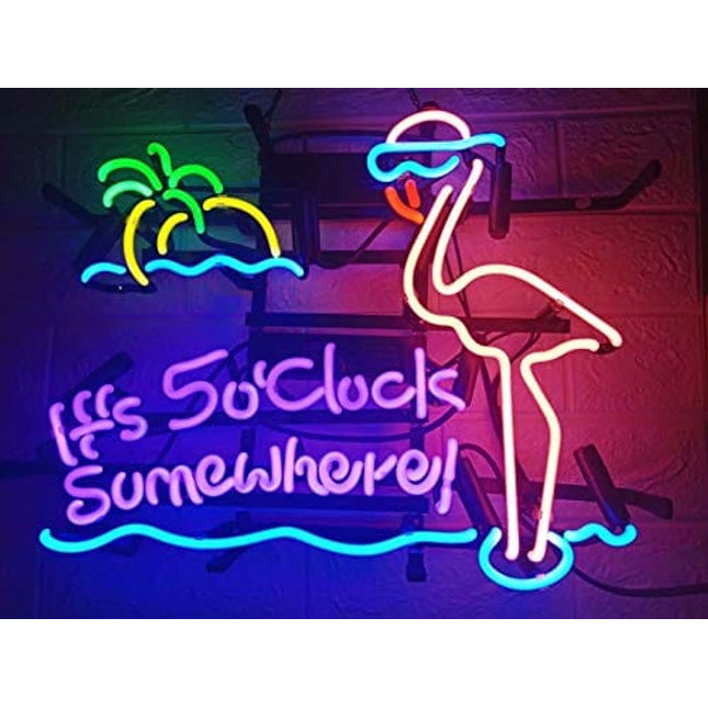 LDGJ Neon Signs for Wall Decor Handmade Sign Home Paradise Parrot Palm Tree Beer Bar Pub Recreation Room Lights Windows Glass Party