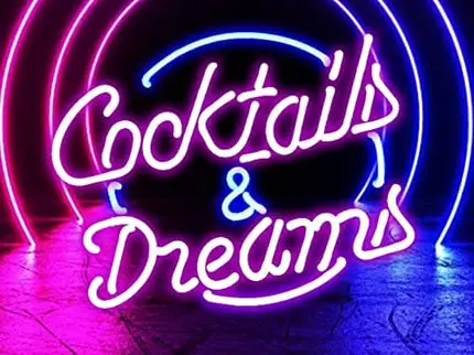LDGJ Neon Signs Palm LED Neon Sign Art Wall Lights for Beer Bar Club Bedroom Windows Glass Hotel Pub Cafe Wedding Birthday Party Gifts Man CAVE Cocktails and Dreams