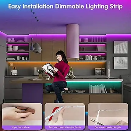 Led Lights for Bedroom 100ft, LEELEBERD LED Lights with Remote and App Control Sync to Music 5050 RGB LED Strip Lights, LED Lights for Room Party Decoration