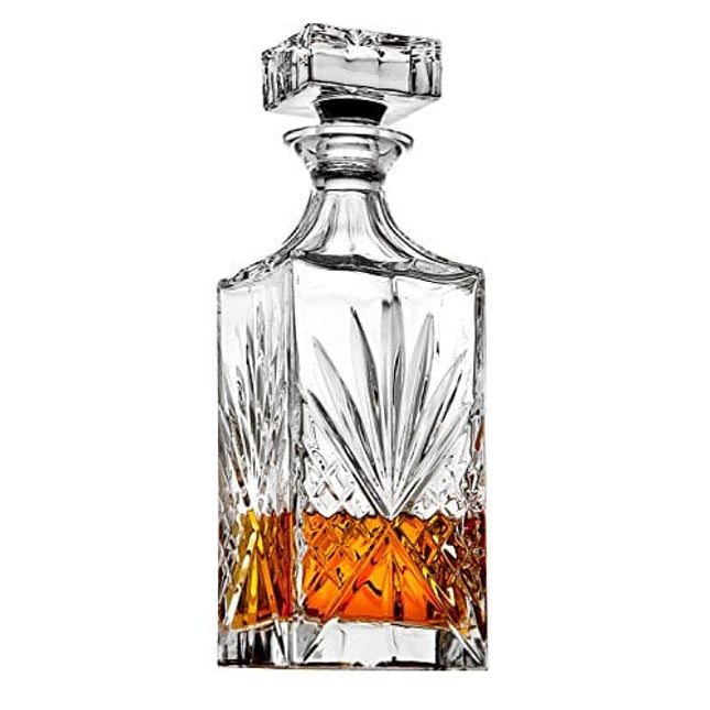 Whiskey Decanter for Scotch, Liquor, Vodka, Wine or Bourbon - Irish Cut 750ml