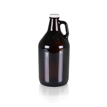 Legacy-A Picnic Time Brand Amber Glass Growler Jug with Handle and Steel Twist Off Lid, 64-Ounce