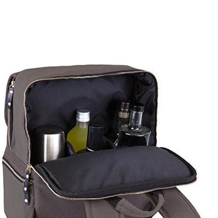 LEGACY - a Picnic Time Brand Bar Backpack 16-Piece Portable Cocktail Set, Grey/Black