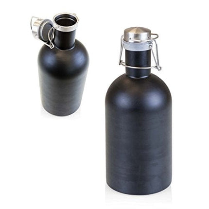 Stainless Steel 64-Ounce Beer Growler by LEGACY - a Picnic Time Brand, Black Matte Finish