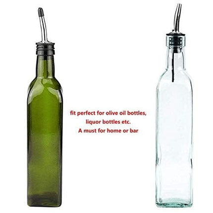 Liquor Pour Spouts Set - Stainless Steel bottle spout and Liquor Pourers Dust Caps Covers (7+7)