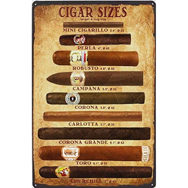 Cigars Metal Tin Sign 8x12 Inch Vintage Home Office Poster Bar Pub Cafe Decorative Plaque Home Decor Cigar Decor