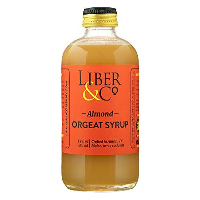Liber & Co. Almond Orgeat Syrup (9.5 oz) Made with Whole, Roasted Almonds