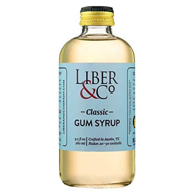 Liber & Co. Simple Syrup, Classic Gum Syrup (9.5 oz) Made with Cane Sugar and Gum Arabic