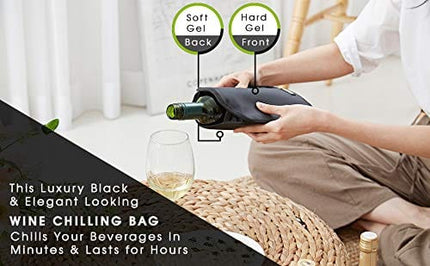 Life101 Wine Cooler (1 Pack) | Bottle Cooler Fits 750ml and 1.5L Bottle | Wine Chilling Sleeves Ideal For Champagne Wine and Beer