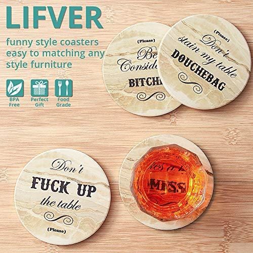 Cegkuc Coasters For Drinks With Holder Set Of 6