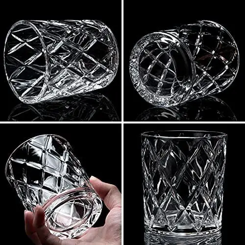 Brandy, Panel Style Crystal 7 Piece Decanter Tray Set, Engraved