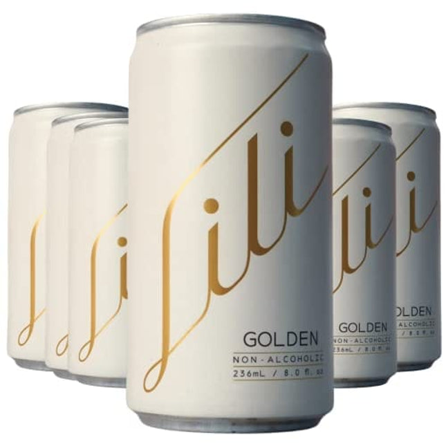 Lili Non Alcoholic Drinks - Made with Verjus, Real Fruits, Teas, and Botanicals - Carbonated Non Alcoholic Drinks, No Artificial Flavors & No Added Sugar, 6-Pack of 8 fl oz Cans (Golden Sparkler)