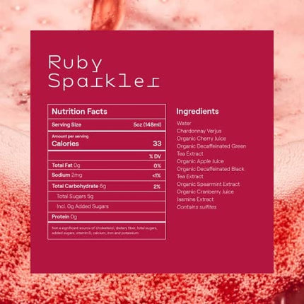 Lili Non Alcoholic Drinks - Made with Verjus, Real Fruits, Teas, and Botanicals - Expertly Carbonated Non Alcoholic Drinks, No Artificial Flavors & No Added Sugar, 750ml Bottle (Ruby Sparkler)