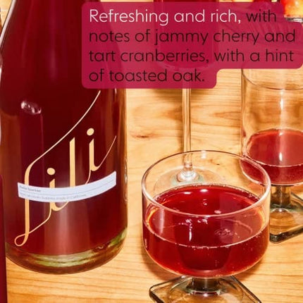 Lili Non Alcoholic Drinks - Made with Verjus, Real Fruits, Teas, and Botanicals - Expertly Carbonated Non Alcoholic Drinks, No Artificial Flavors & No Added Sugar, 750ml Bottle (Ruby Sparkler)