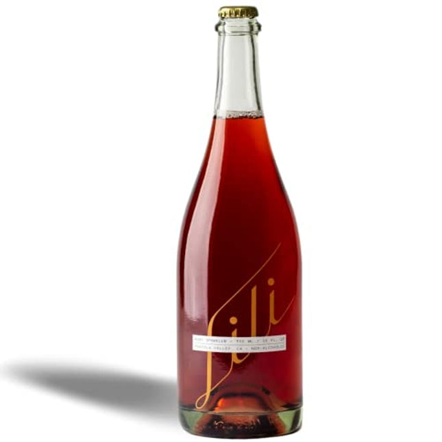 Lili Non Alcoholic Drinks - Made with Verjus, Real Fruits, Teas, and Botanicals - Expertly Carbonated Non Alcoholic Drinks, No Artificial Flavors & No Added Sugar, 750ml Bottle (Ruby Sparkler)