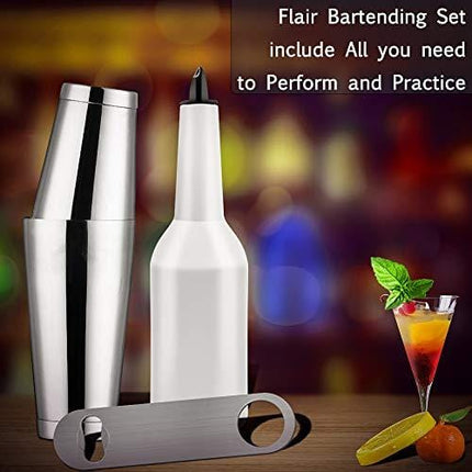 Flair Bottle - Flair Bartender Kit, 1 Bottle 2 Tins, Practice & Performance Bottle - FLKT0001 (Flair Bottle Boston Shaker)