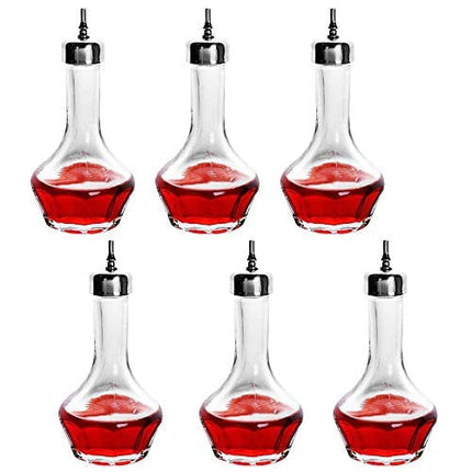 Bitters Bottle Set of 6-50ml Glass Dash Bottle with Stainless Steel Dasher Top, Professional Bar Tool for Making Cocktails - DSBT0001-SS-6