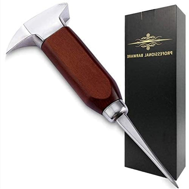 Ice Pick - 17cm / 7" Stainless Steel Ice Chipper with Wood Handle, Japanese Style Ice Crusher ideal for Bars, Bartender. Best Carving Tool (7inch)