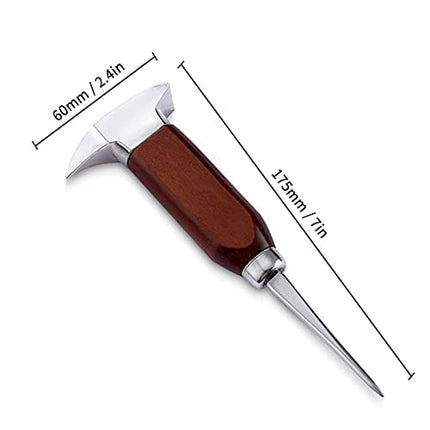 Ice Pick - 17cm / 7" Stainless Steel Ice Chipper with Wood Handle, Japanese Style Ice Crusher ideal for Bars, Bartender. Best Carving Tool (7inch)