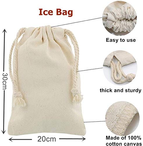 Glacio Ice Mallet and Lewis Bag - Wood Hammer and Canvas Bag for Crushed Ice