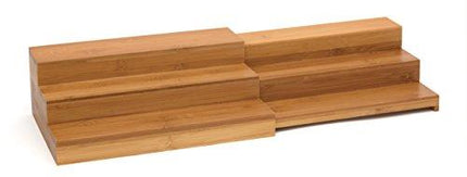 Lipper International 8807 Bamboo Wood Expandable 3-Tier Step Shelf Kitchen Organizer, 12" x 7-7/8" x 4-1/4"