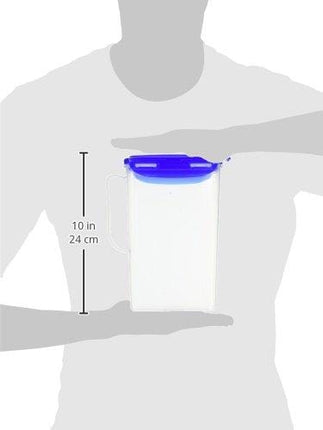 LOCK & LOCK Aqua Fridge Door Water Jug with Handle BPA Free Plastic Pitcher with Flip Top Lid Perfect for Making Teas and Juices, 2 liters, Blue
