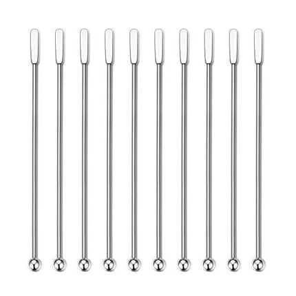 10PSC Premium Stainless Steel Coffee Stirrers Swizzle Sticks - Lotsun 7.5 Inches Coffee Cocktail Beverage Drink Stirrer Stick, Reusable Stir Sticks for Bar, Home, Office