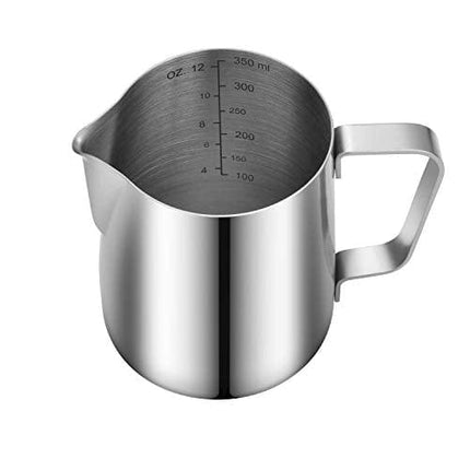 Espresso Milk Frothing Pitcher,Stainless Steel Frother Steaming Cup With Measurements, Barista Tool for Making Coffee Cappuccino Latte Art, 12oz/350ml.