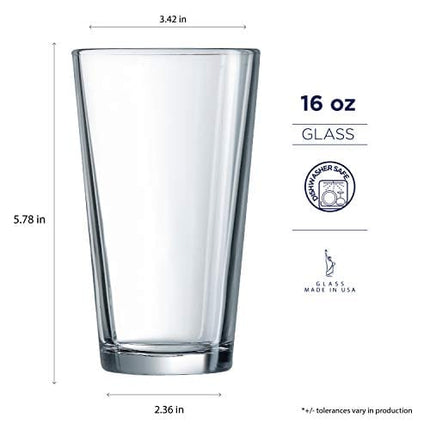 Luminarc ARC International H6480 Pub Beer Glass, 16-Ounce, Set of 4