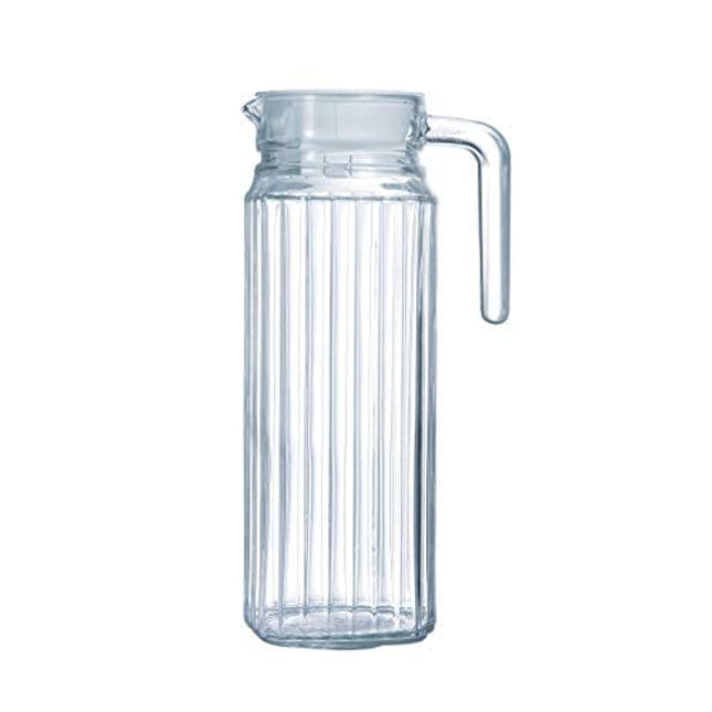 Luminarc Quadro Jug with White Lid, 37 ounce, Clear