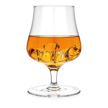 Luxbe - Brandy Whiskey Crystal Glasses Snifter, Set of 2 - Handcrafted - Lead-Free Crystal Glass - For Cognac Bourbon Spirits Drinks - 9.5-ounce