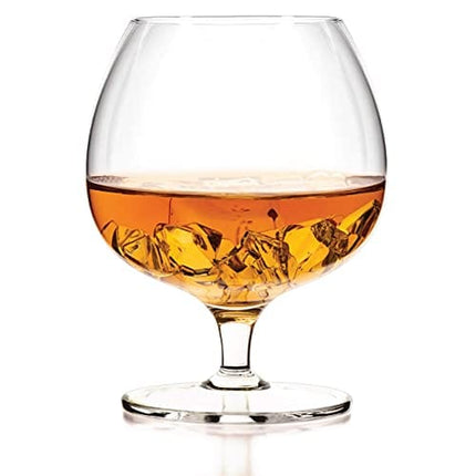 Luxbe - Cognac Brandy Crystal Small Glasses Snifter, Set of 2 - Handcrafted - Good for Bourbon Whiskey - 12-ounce