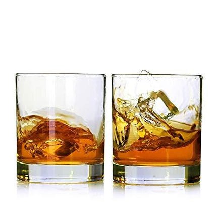 Whiskey Glasses,Set of 2,11 oz,Premium Scotch Glasses,Bourbon Glasses for Cocktails,Rock Style Old Fashioned Drinking Glassware,Perfect for Father's Day Gifts,Party,Bars, Restaurants and Home