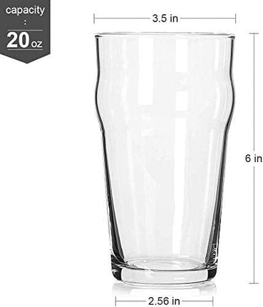 Pint Glasses,20 OZ British Beer Glass,Classics Craft Beer Glass,Prime Beer Drinking Glasses Tumbler Set of 2, Pub Beer Glasses,Unique Beer Drinking Glasses Easy Stacking in The Cupboard