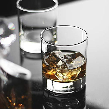 Whiskey Glasses-Premium 11 OZ Scotch Glasses Set of 6 /Old Fashioned Whiskey Glasses/Perfect Gift for Scotch Lovers/Style Glassware for Bourbon/Rum glasses/Bar whiskey glasses,Clear