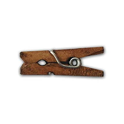 LWR CRAFTS Wooden Mini Clothespins 100 Per Pack 1" 2.5cm (Jacobean)