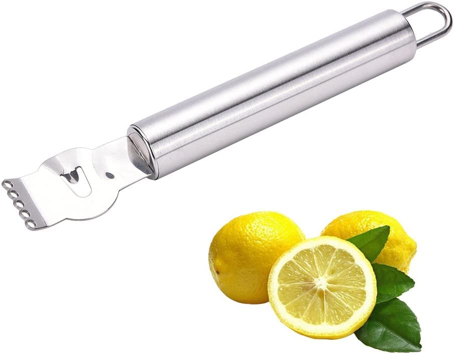 2 Pieces Stainless Steel Lemon Grater Zester Potato Peelers Stainless Steel  Y Peeler Orange Citrus Peeler Tool with Channel Knife and Hanging Loop for