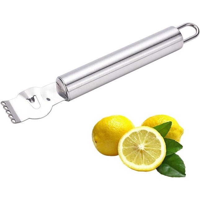 Lxnoap Lemon Zester Grater,Stainless Steel Orange Citru Kitchen Peeler Tool with Channel Knife