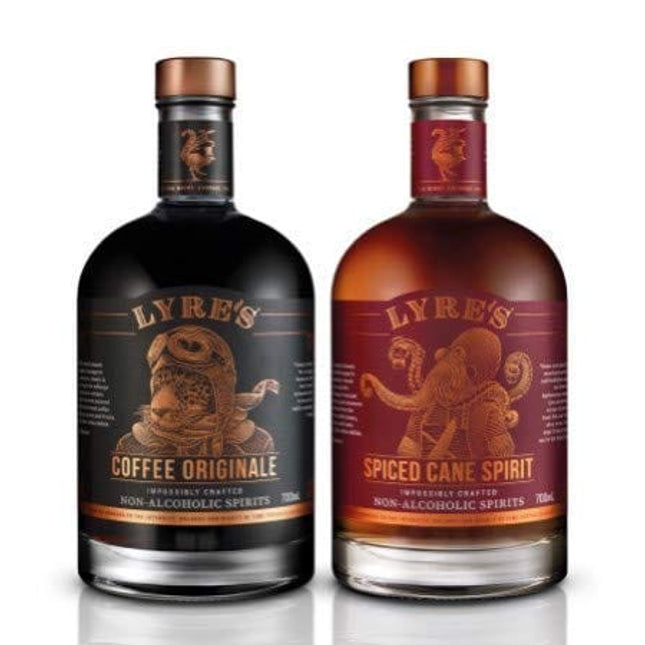 Lyre's Salted Caramel Espresso Martini Non-Alcoholic Set (Pack of 2) | Coffee Originale (Coffee 'Liqueur' Style) & Spiced Cane (Spiced Rum Style) | Award Winning | 23.7 Fl Oz