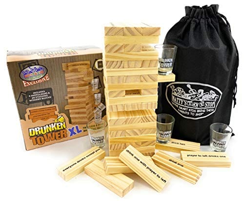 HomeWare Deluxe Drunken Tower – Trinkspiel Mit 60 Holzblöcken & Tasche HomeWare Deluxe Drunken Tower – Trinkspiel Mit 60 Holzblöcken & Tasche