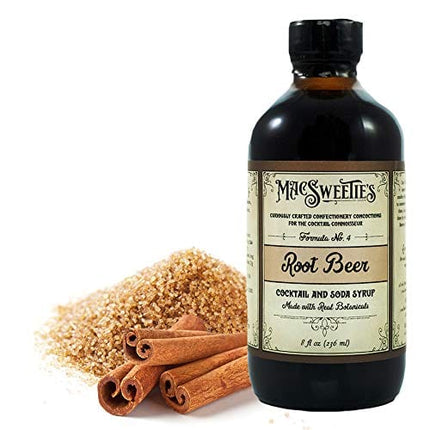MacSweeties Cocktail Syrups & Bitters - Root Beer Cocktail And Soda Syrup Flavor - Premium Cocktail Mix For a Root Beer Fizz - Simple Syrup for Cocktails - 236ml / 8 Ounce Bottle