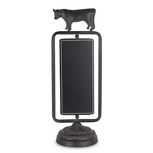 Rustic Farmhouse Tabletop Chalkboard Sign,Metal Frame Decorative Chalkboard on Stand - Black 16" H